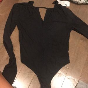 Ribbed long sleeve bodysuit